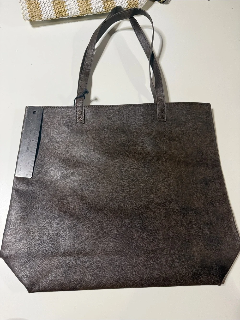 thirty-one Dark Brown Faux Leather Tote Bag